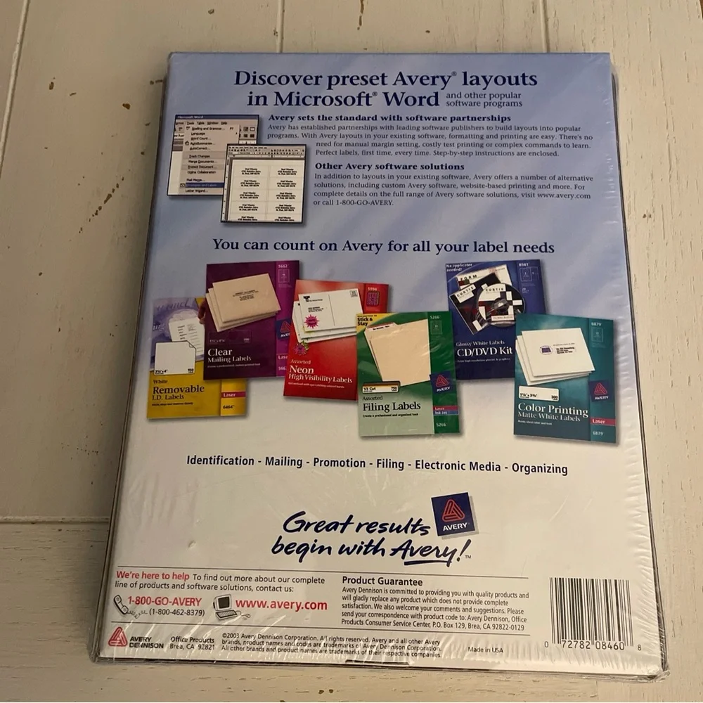 Avery #8460 Inkjet White Mailing Labels 1